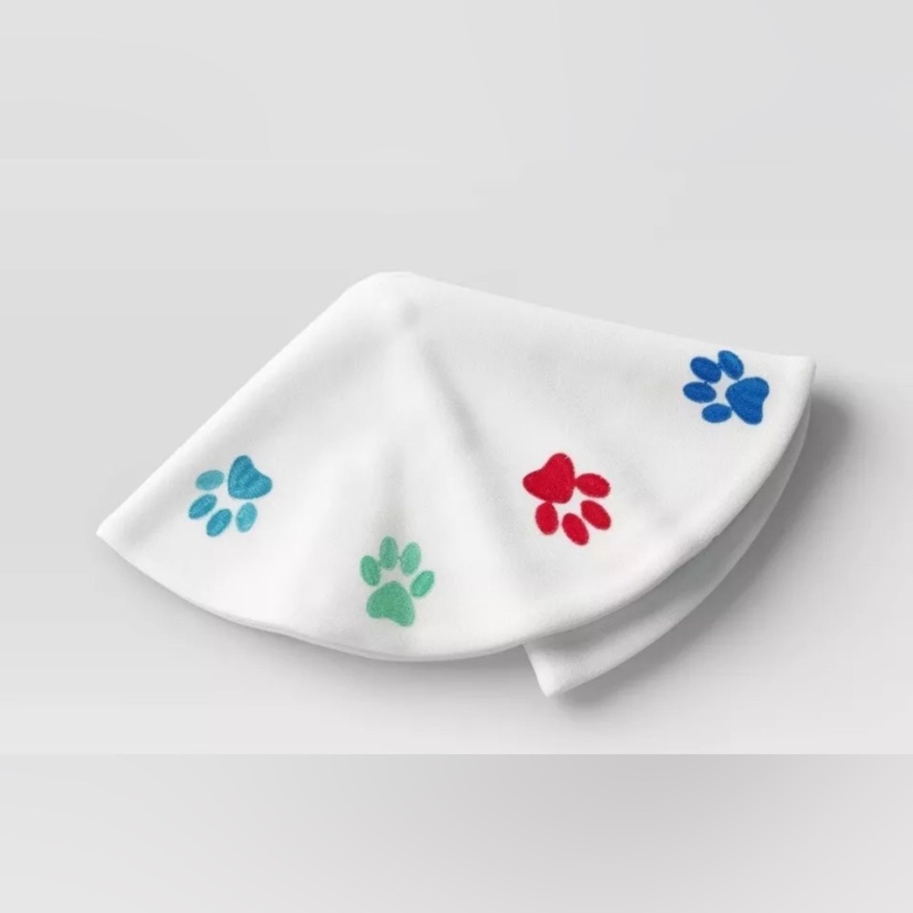 New Wondershop Colorful Paw Print Mini Christmas Tree Skirt 16 IN. DIA